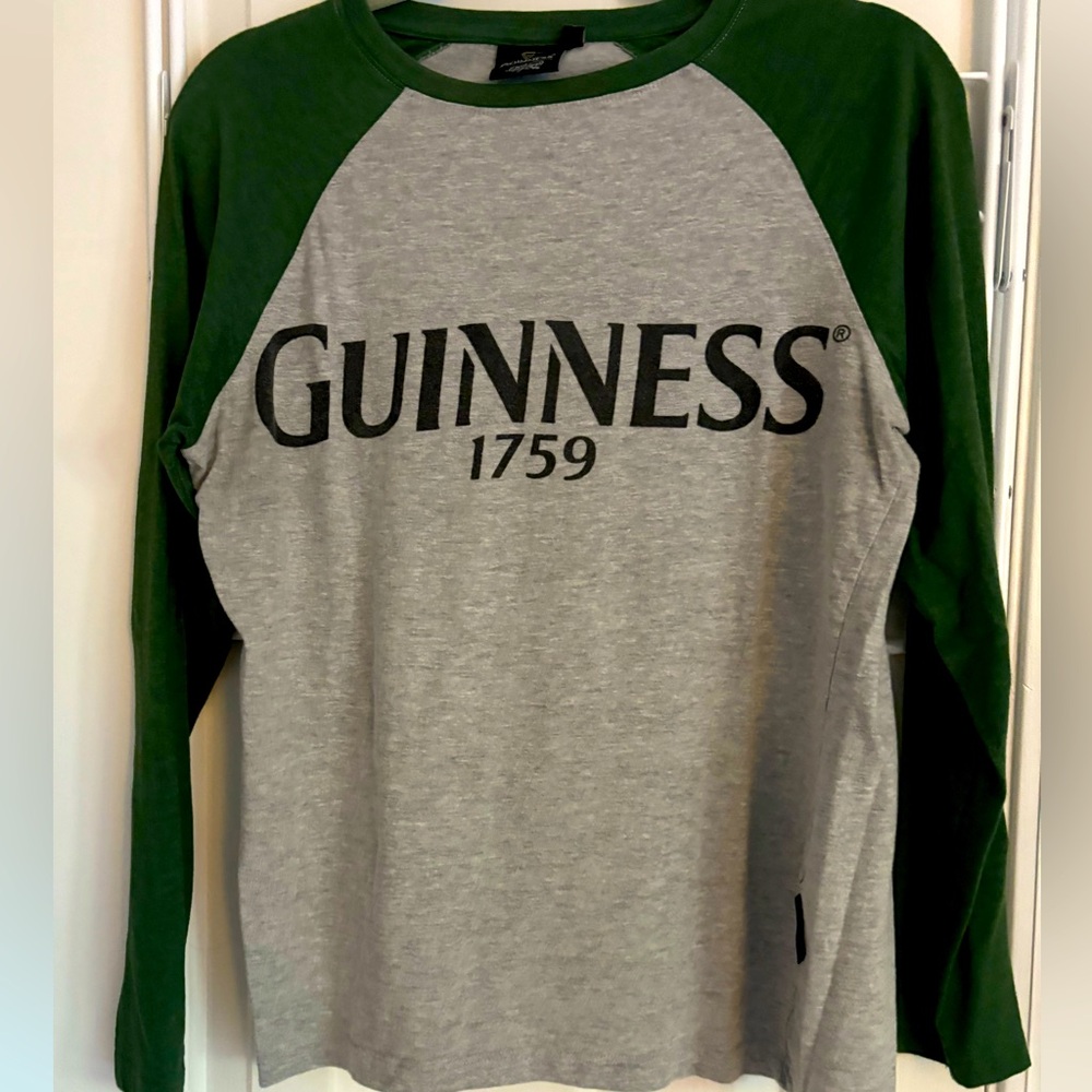 Graphic t with baseball sleeve